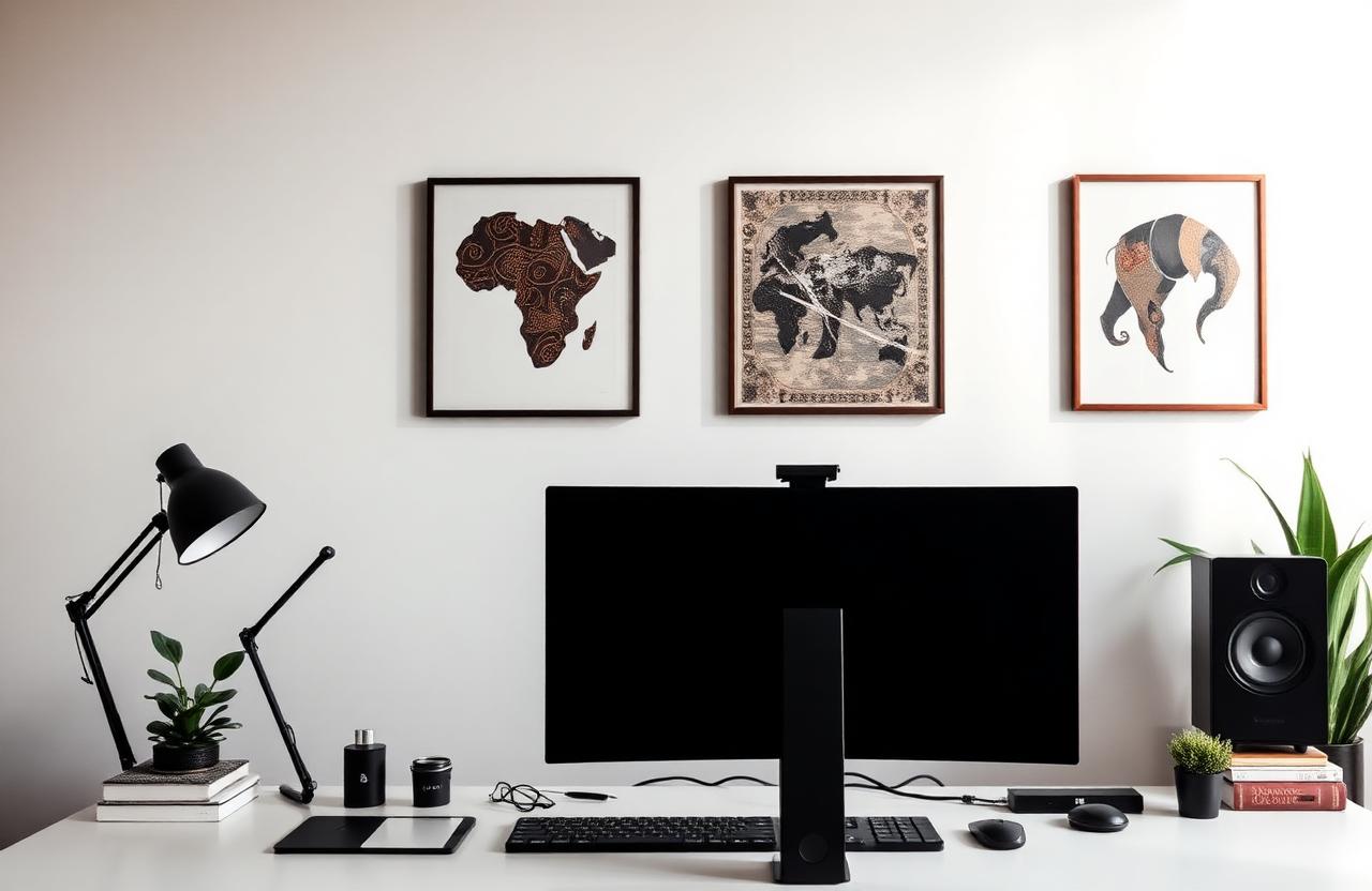 Workspace with art